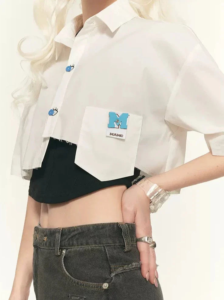 デザインシャツ アイ ショート ブルー クローク