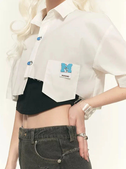 デザインシャツ アイ ショート ブルー クローク