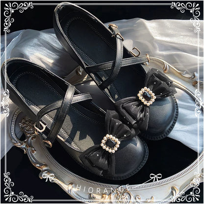 Handmade Lolita Shoe Clips - Removable Bow Shoe Flower