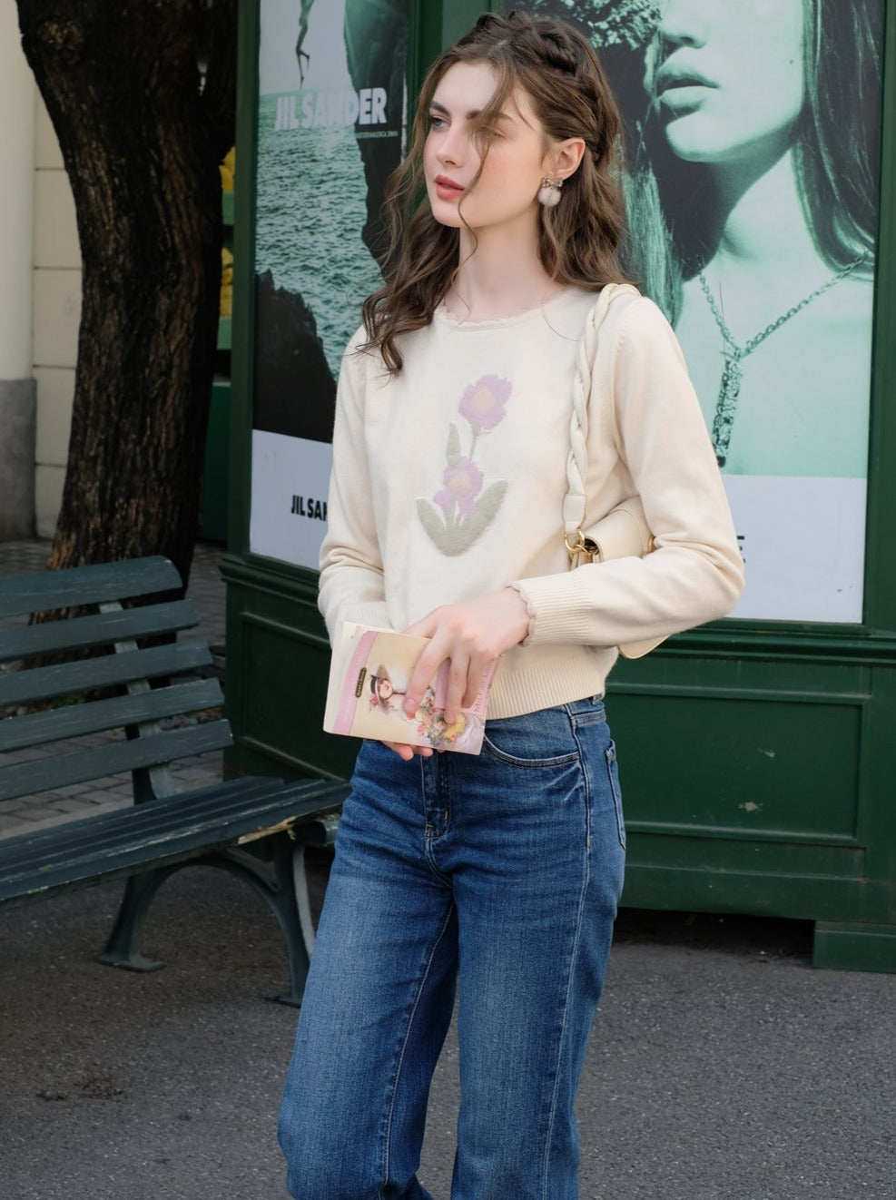 セーター パリ 花 チューリップ ショップ クイーン フランス