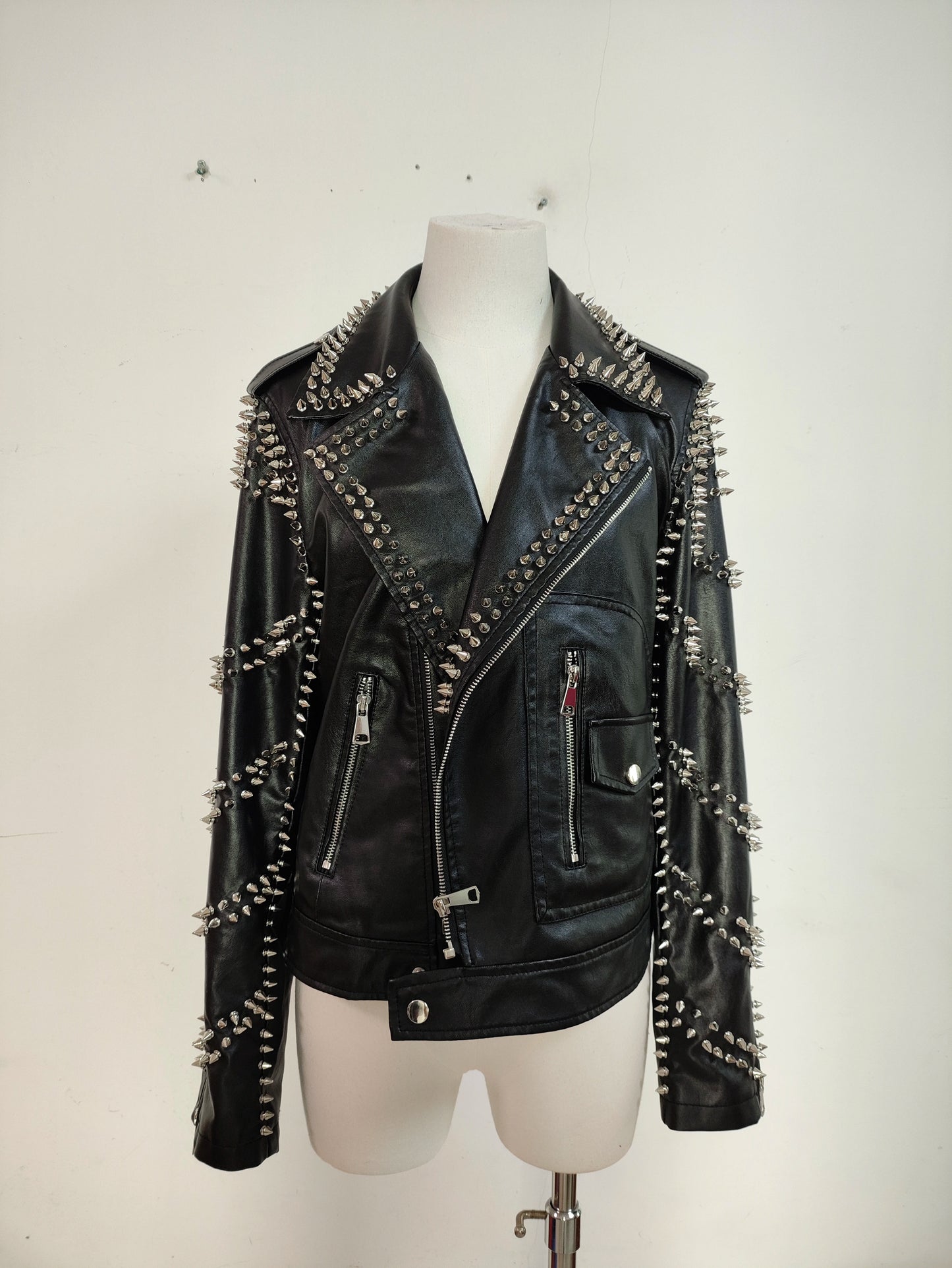Punk Alloy Rivet PU Leather Jacket