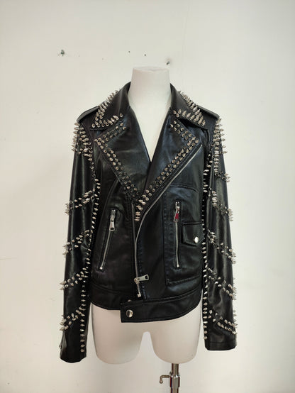 Punk Alloy Rivet PU Leather Jacket