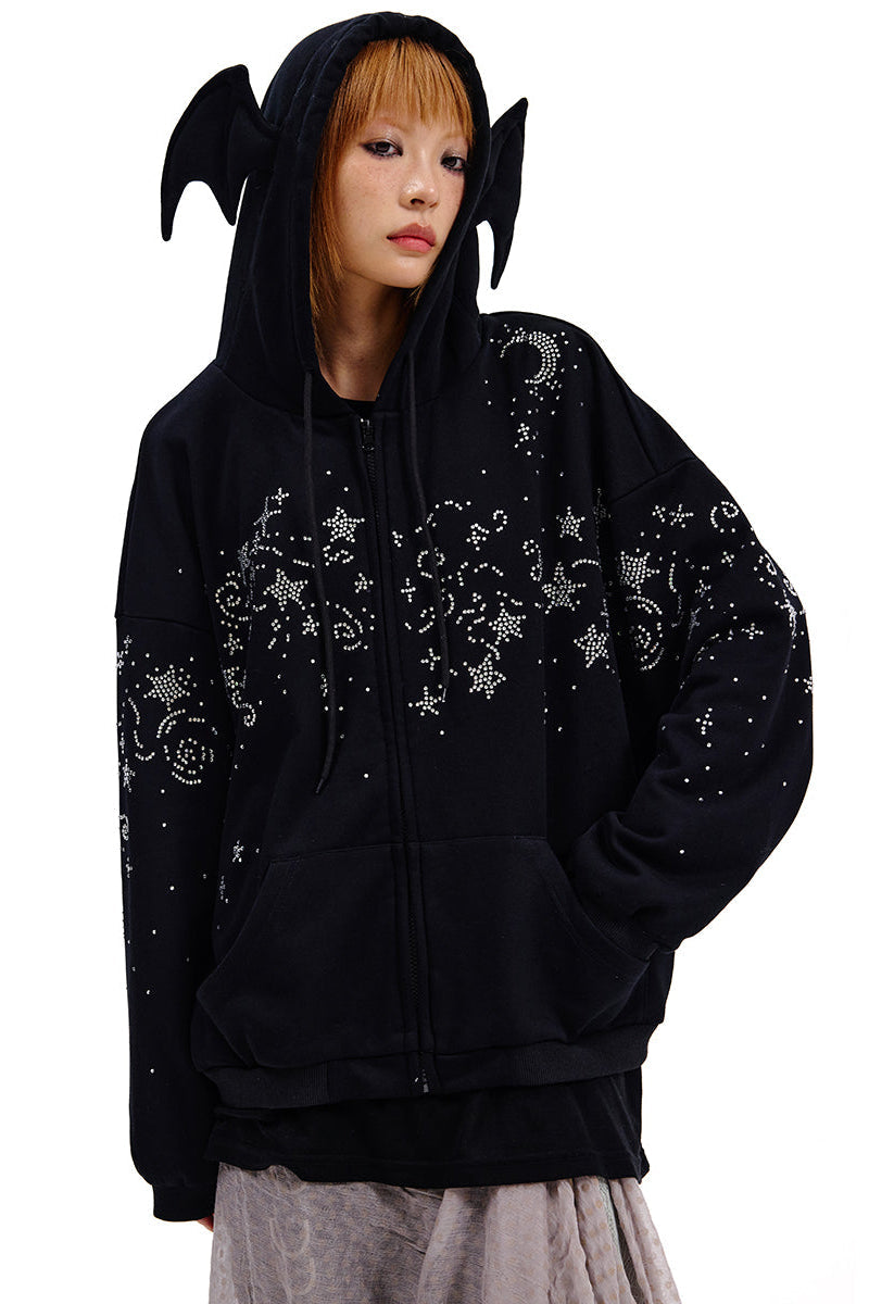Kapuzenpullover Sternensweatshirt Diamant
