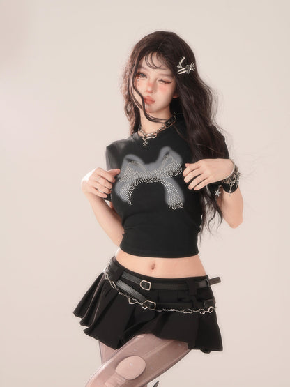 Top Short Summer Ribbon Sheer