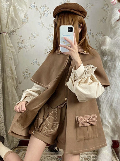 レトロな探偵ウールマントジャケット