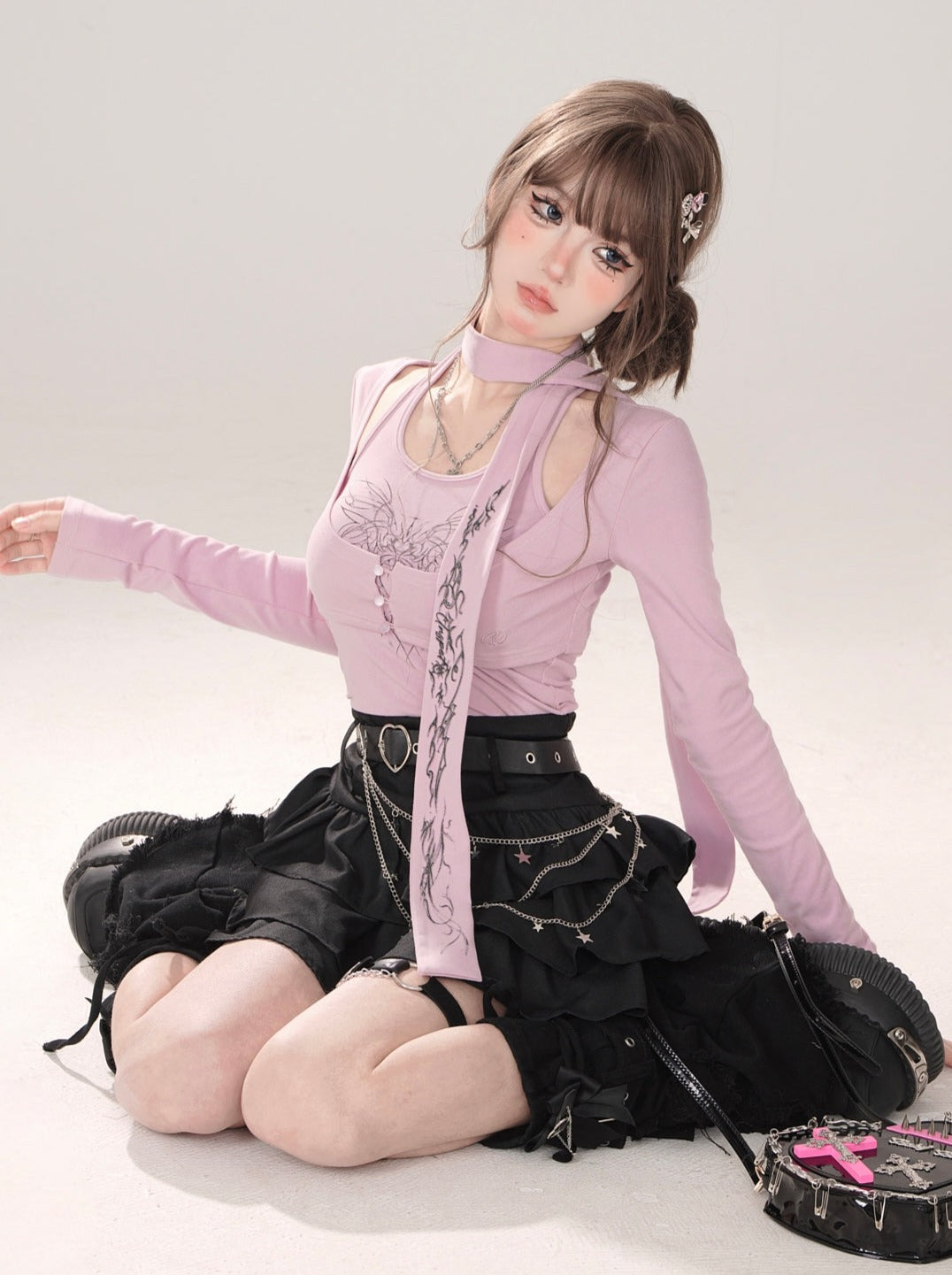 Letter Tops Halter Neck Slim Halter