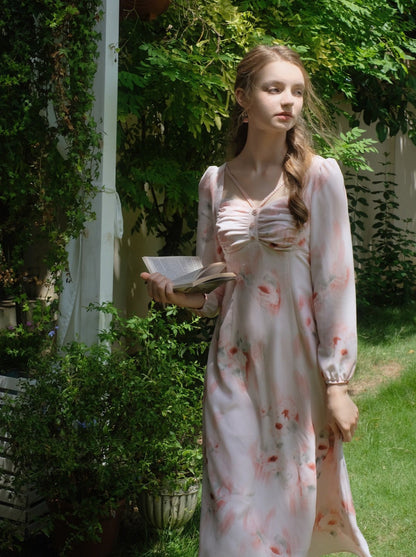 ドレス 花柄 レトロ エレガント