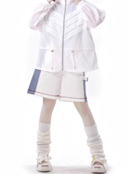 Anzug Farbe Skelett Sommer Jacke Blau Weiß Frische Invasion Sonnenschutz