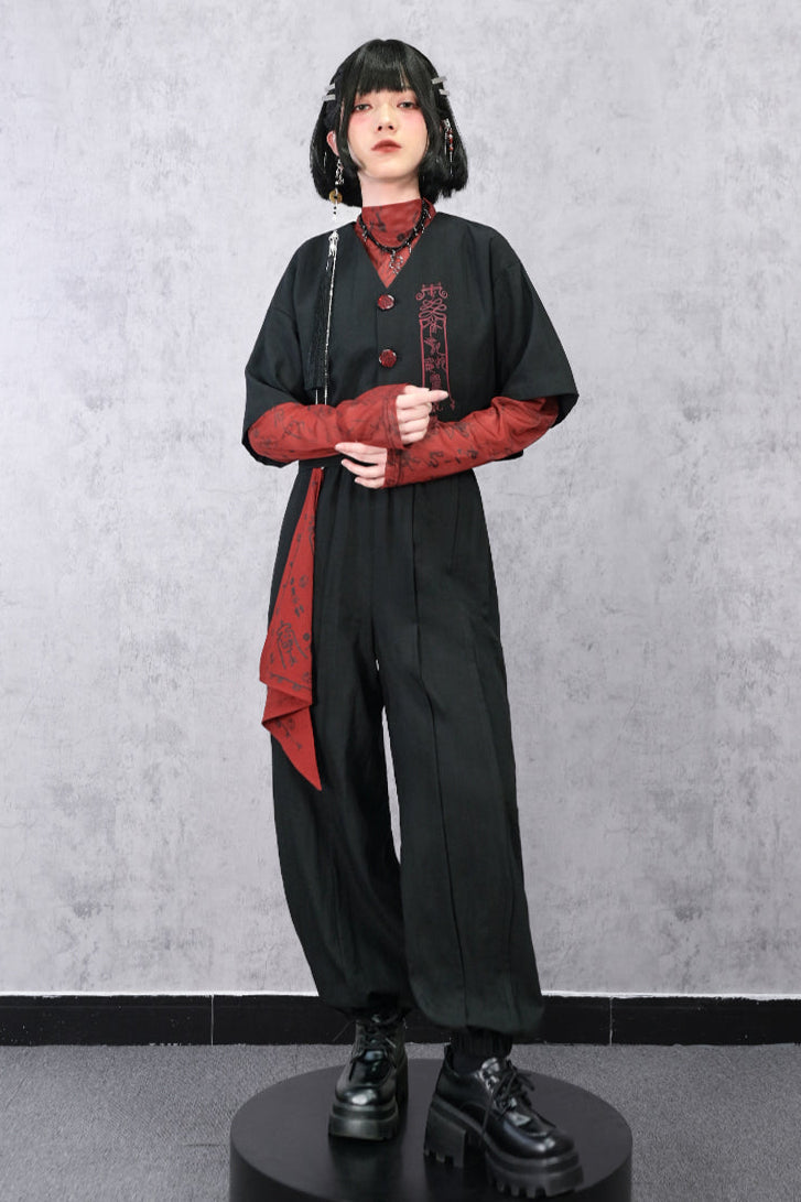 ダークパンツ チャイナランタン