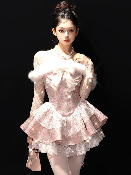 Ribbon Princess Letter Love Dress Rich