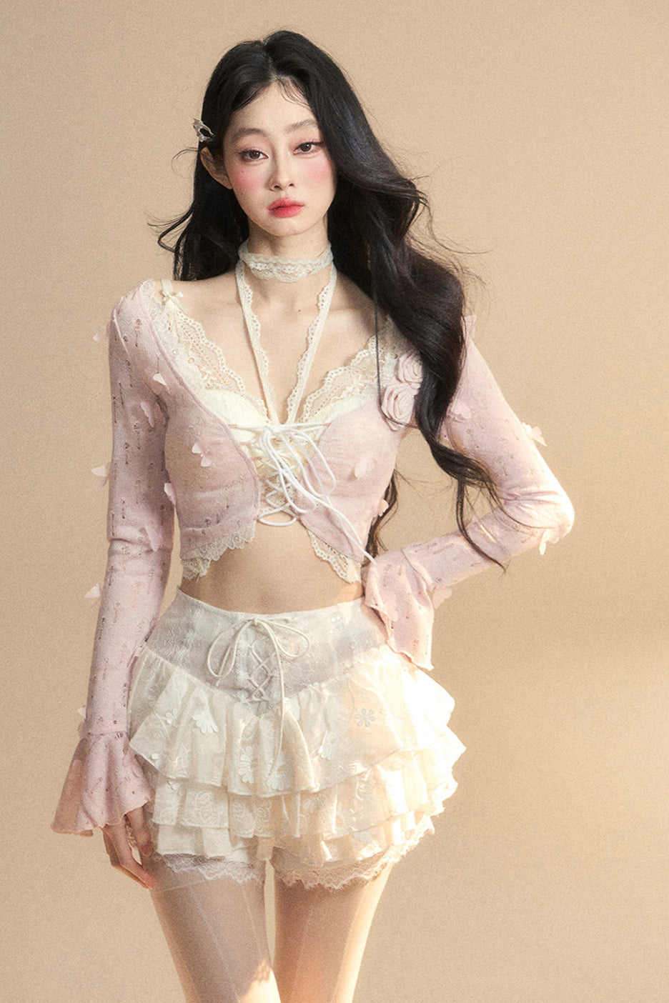 kurzer Cardigan Rail innen + Neckholder