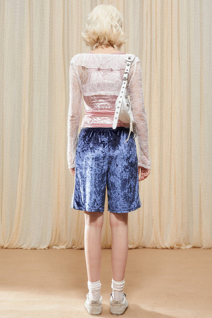 Spitzencardigan, kurz, transparent, ultra