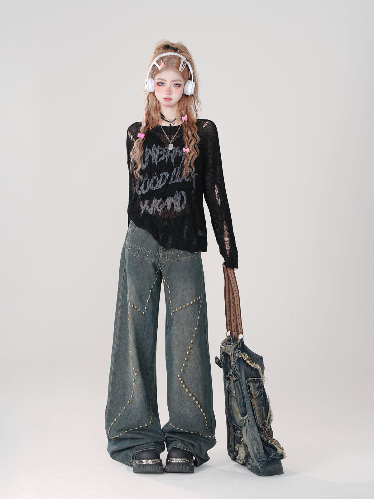 Lockere, weite Jeanshose