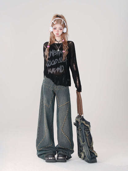 Lockere, weite Jeanshose