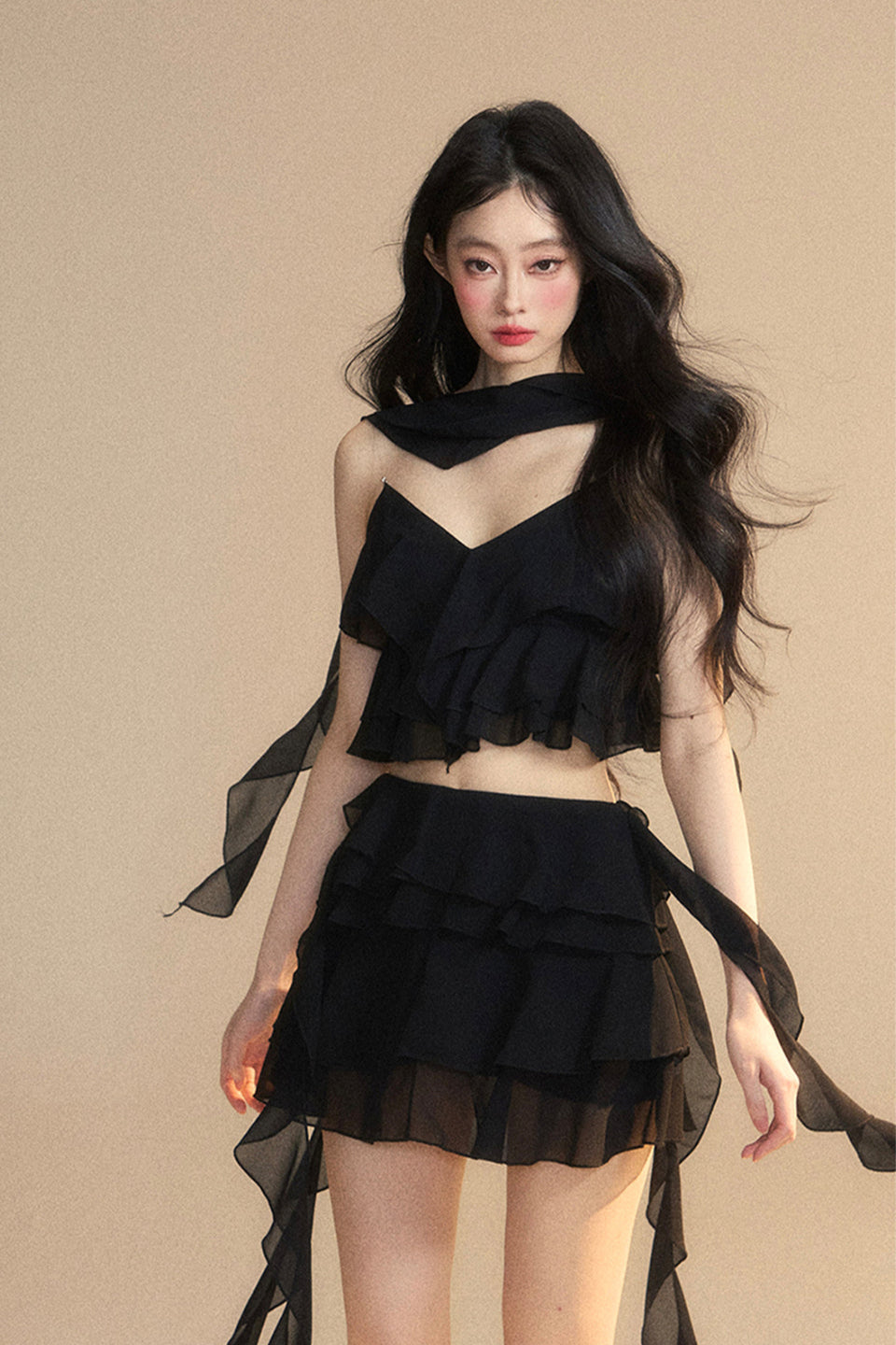 スカート+ショートキャミソール アニメ シフォン