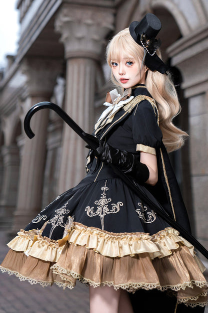 Kleid + süßes dunkles Lolita-Schal