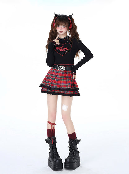 Hot Pin Fit Top Love Slim Print Mädchen Retro