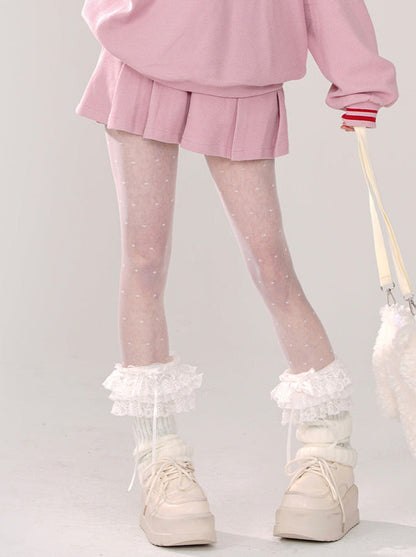 Rosa Röcke Pfirsich Sweet Style + Turnschuhe