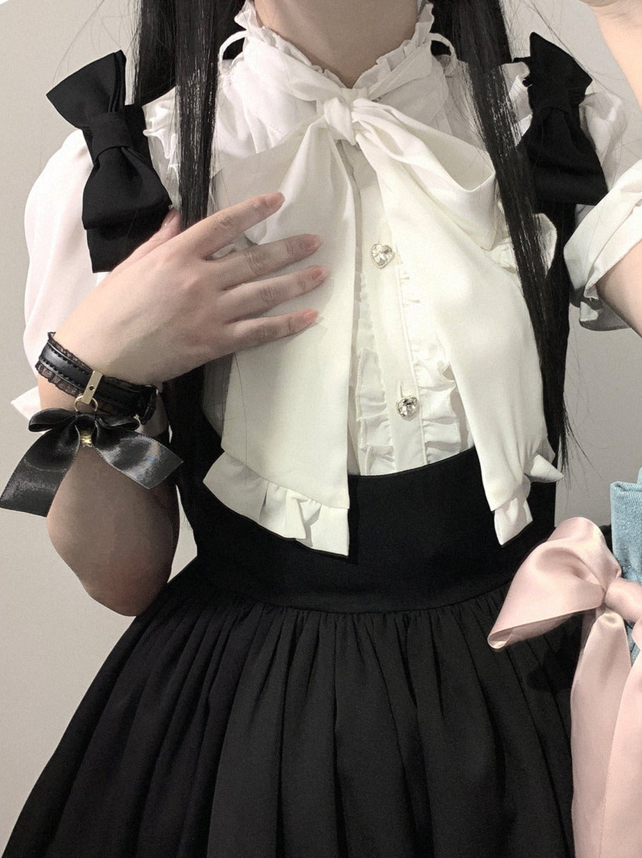 Shoulder Ribbon Lace Black Strap Dress