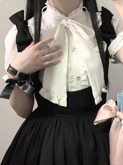 Shoulder Ribbon Lace Black Strap Dress