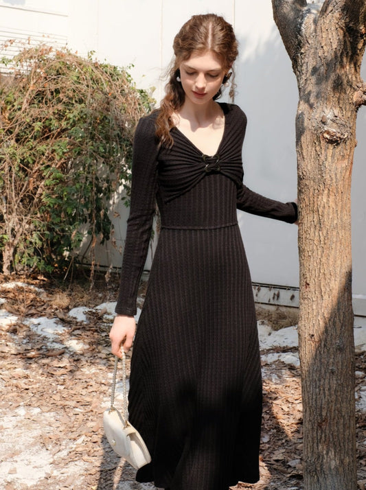 Langes, schmales Sonata-Kleid Queen Retro