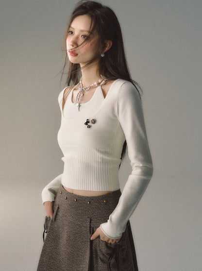 Zweiteiliges Neckholder-Top mit Rim-Ausschnitt