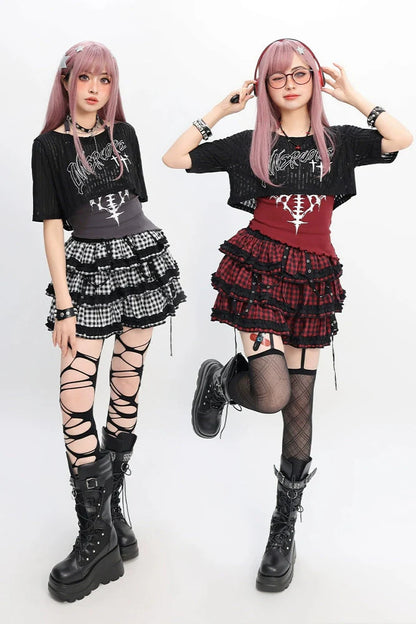 and Y2K smock Light skirt vest Asian