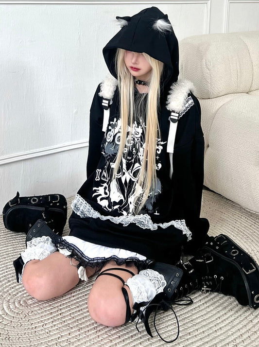 Hoodie Catgirl Over Hooded