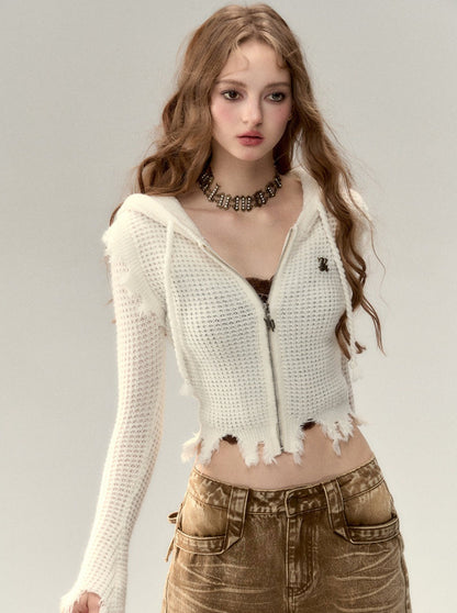 Kapuzenpullover mit Reißverschluss und Logo „One Point“