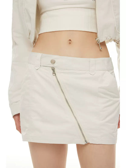 Jacket Skirt Waist White Low Mode