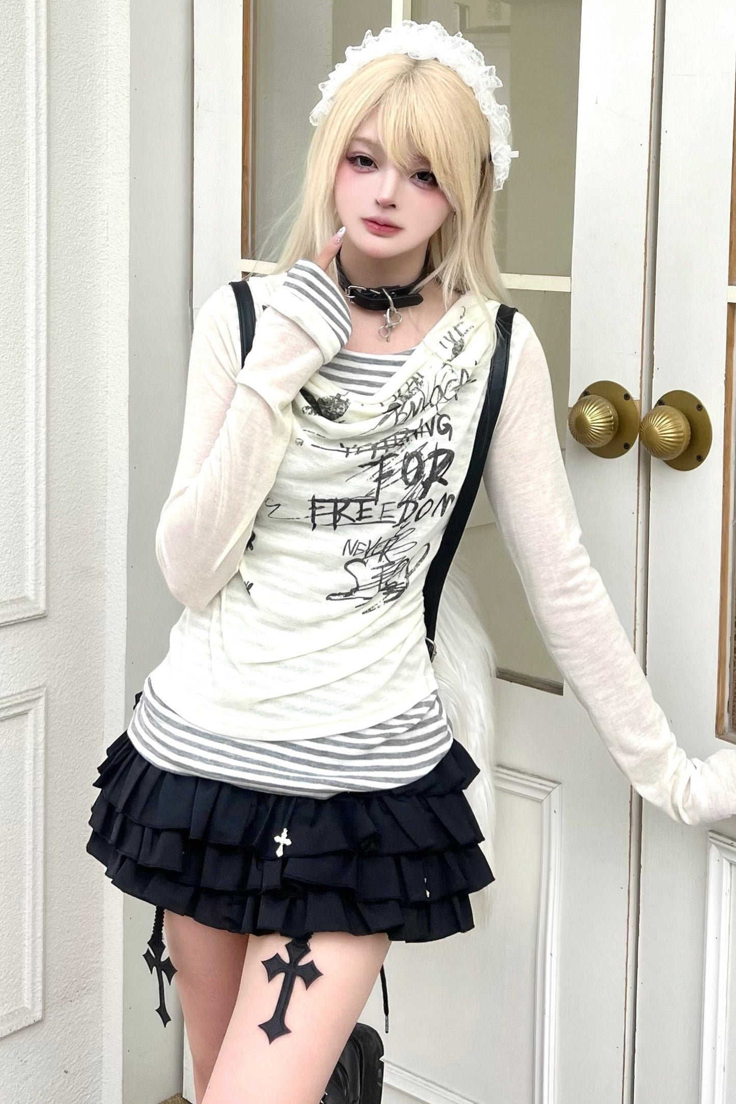 Slim Top Fit Print Butterfly