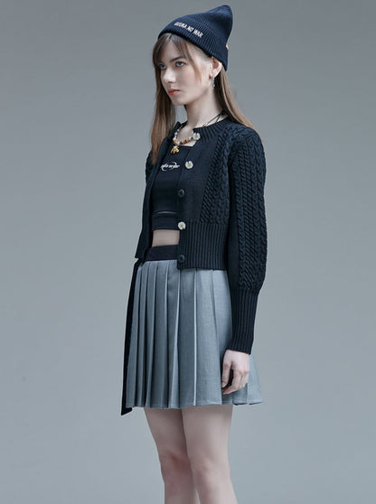 プリーツロゴアシンメトリースカート