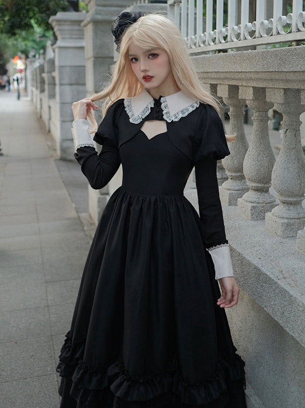 袖シンフォニーサスペンドジャケットドレスゴシックナイトショートロング