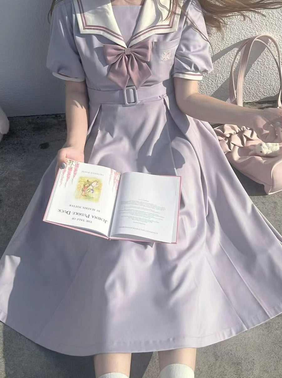 Robe légère marinière collège violet