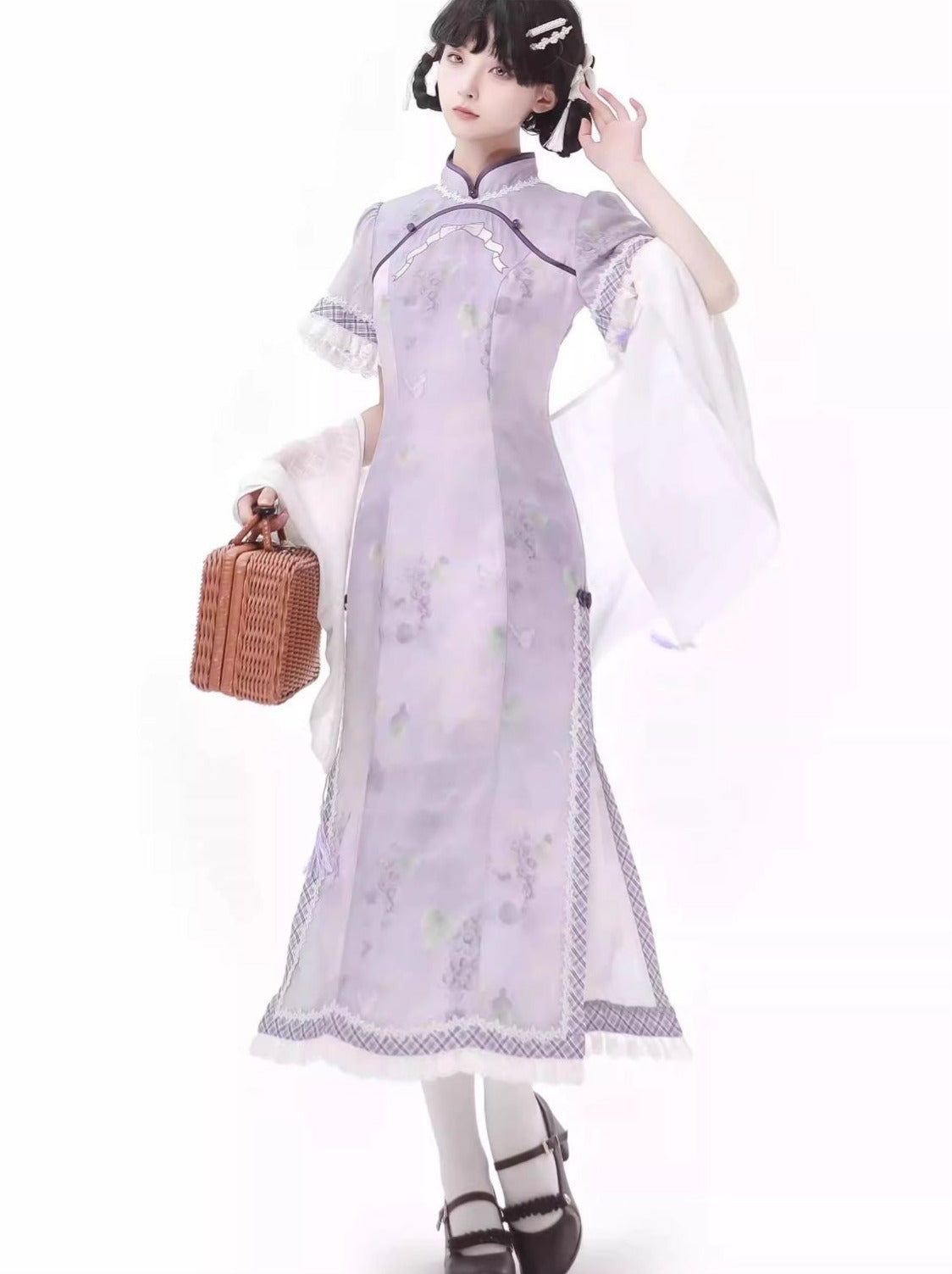 中国パープルニュードリームショールスーツライラック