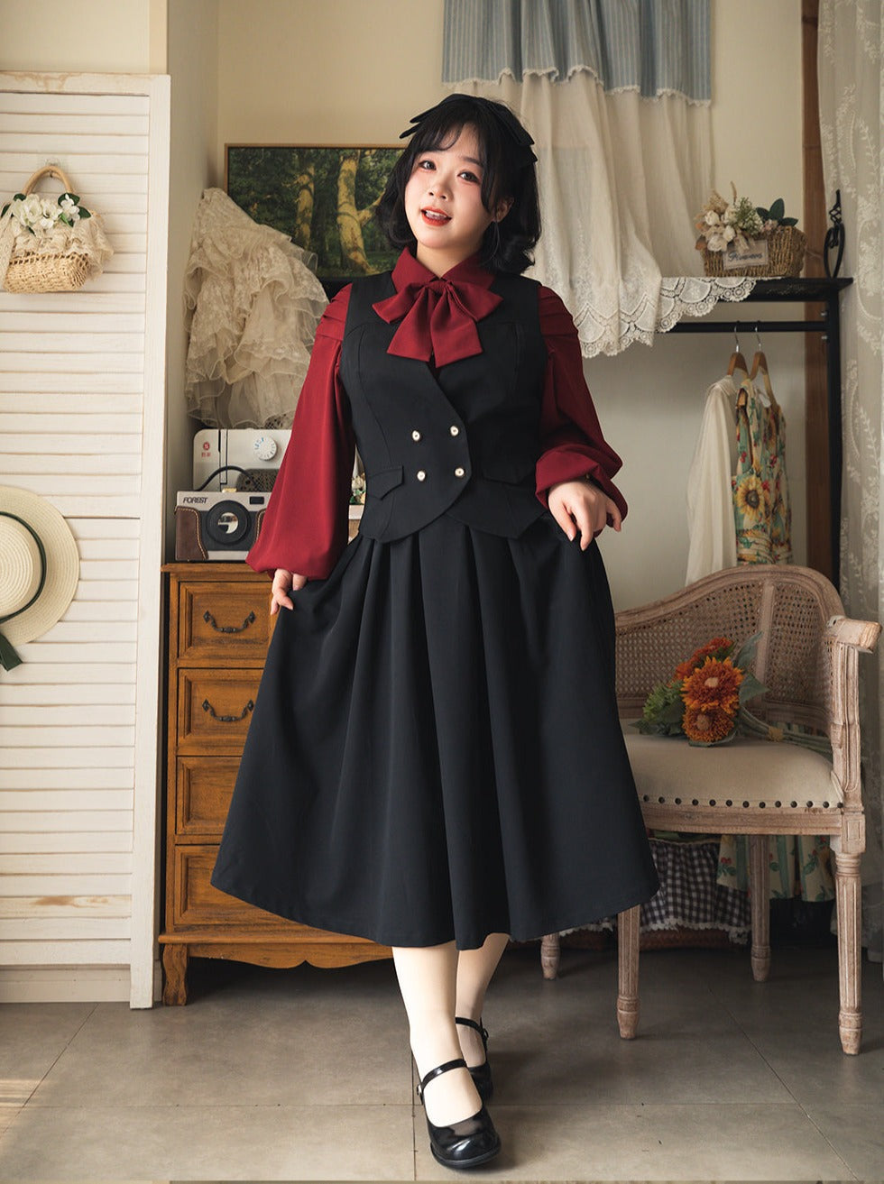 スカート クラシックプリーツ レトロフォレスト