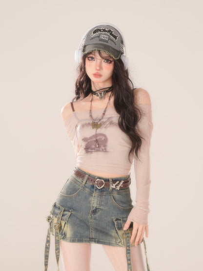 Mode Tops Y2K Off-shoulder