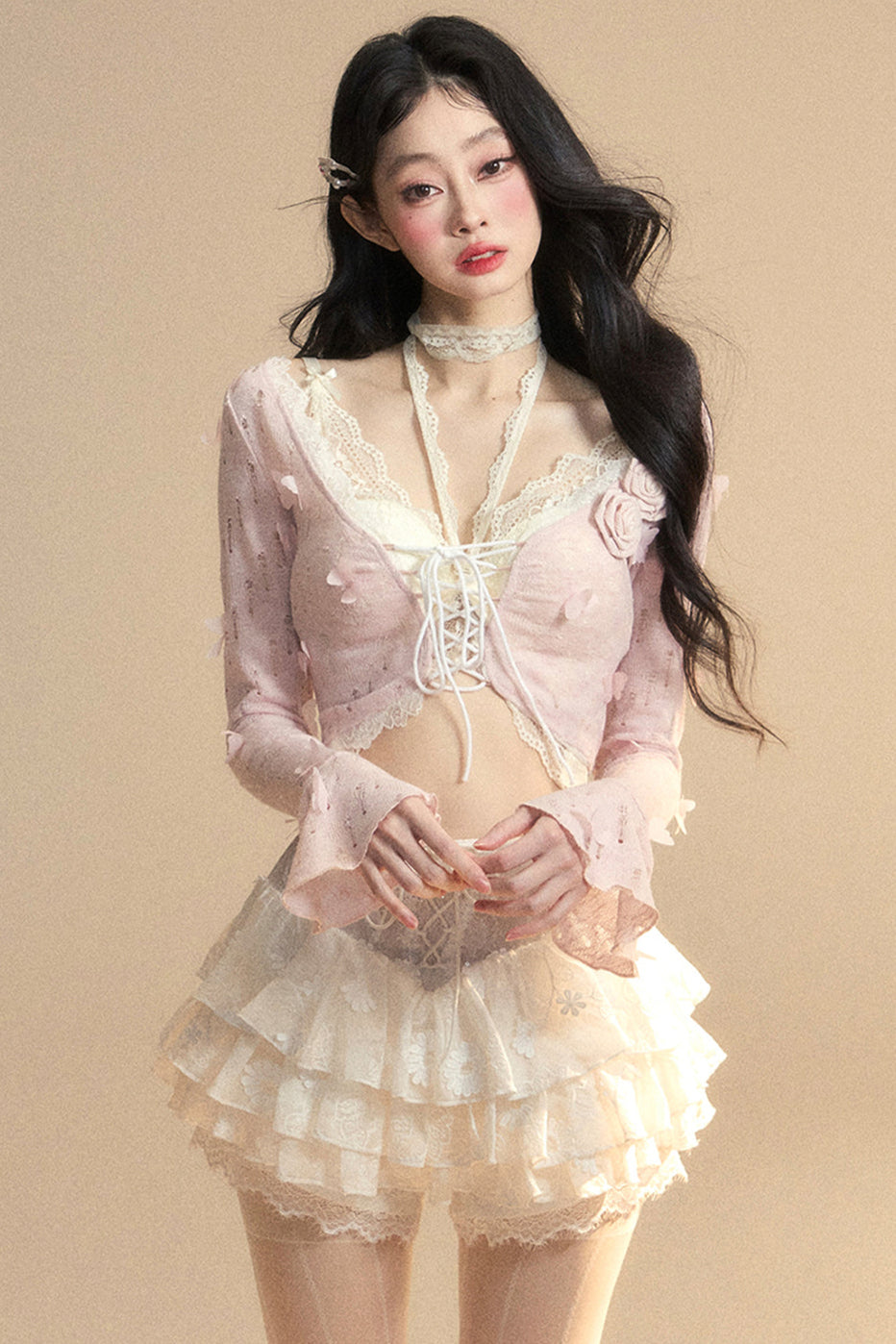 kurzer Cardigan Rail innen + Neckholder