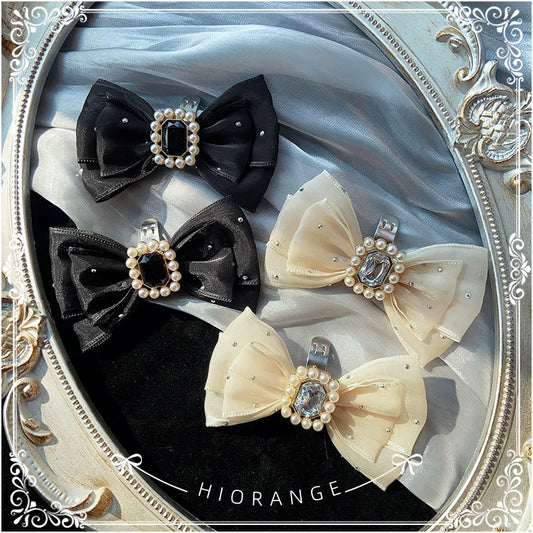 Handmade Lolita Shoe Clips - Removable Bow Shoe Flower