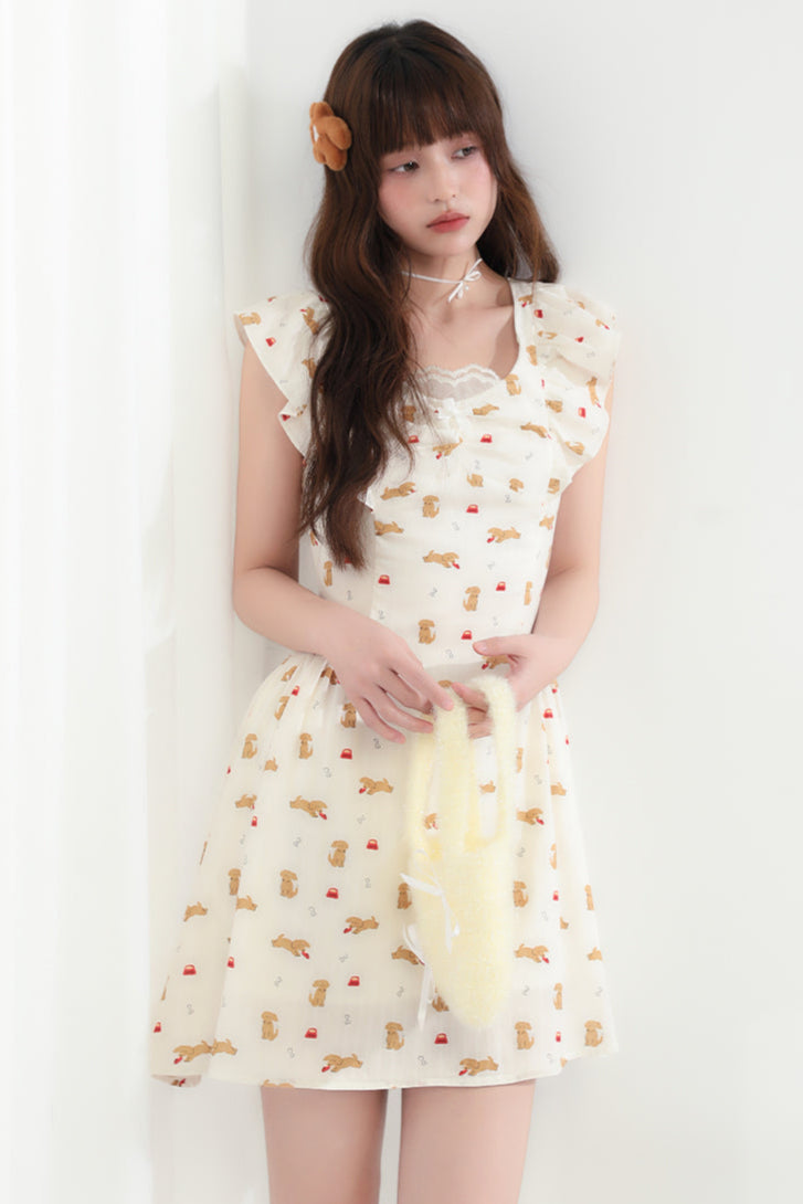 Bubby-Kleid mit fliegenden Ärmeln