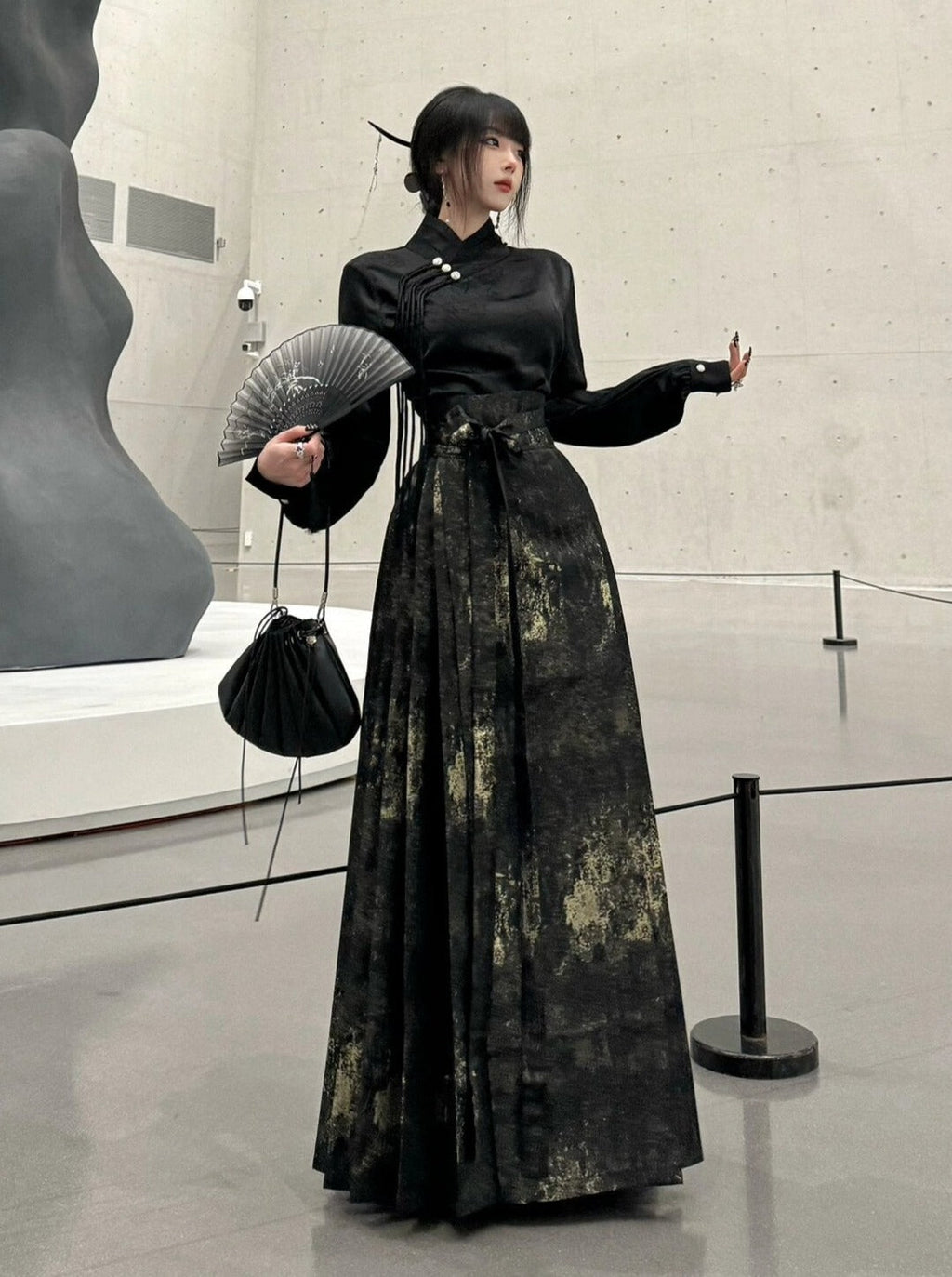 Dark China Blouse + China Long Skirt