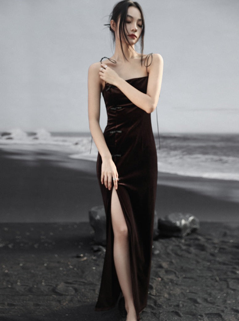 Robe à boucle Chine Été Foncé