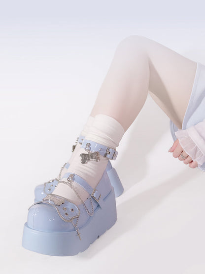 プラットフォームリベットパンクボーンミレニアムシューズ