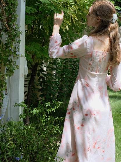 ドレス 花柄 レトロ エレガント