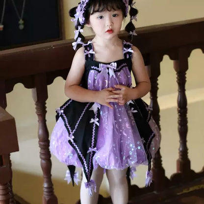 Kids Halloween Pumpkin Lolita Sweet Black Dress Set — Lemon Sugar