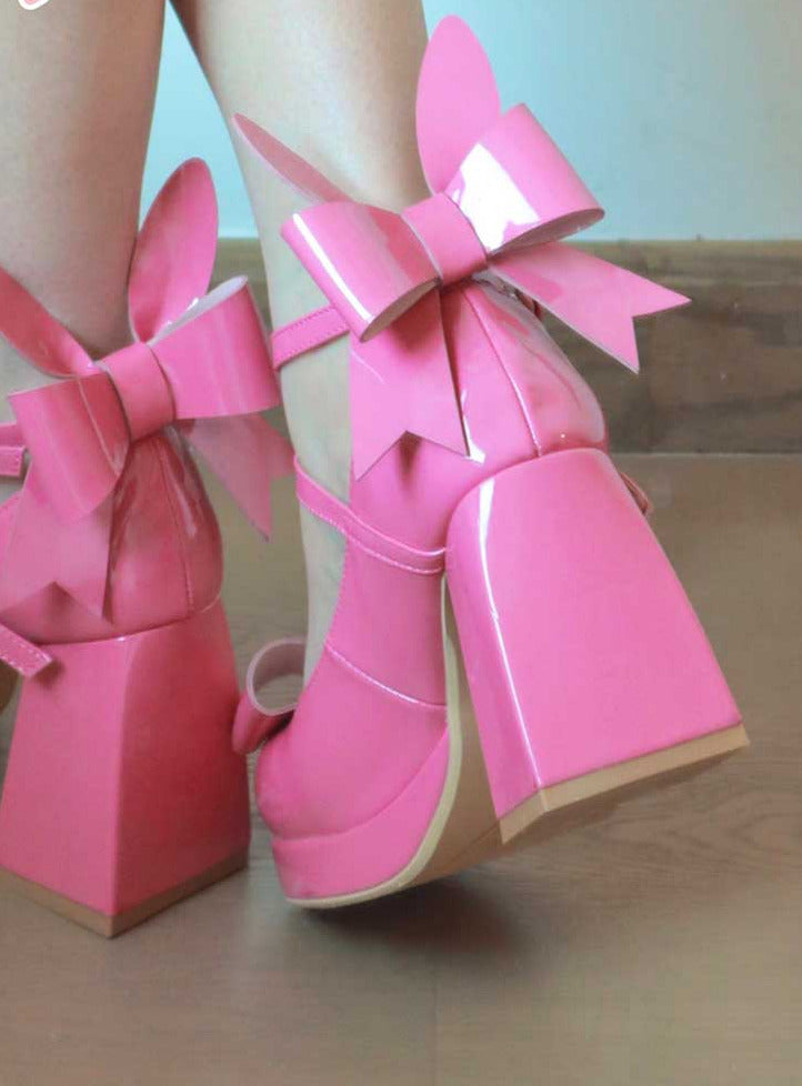 Heels Bunny Ears Ribbon High