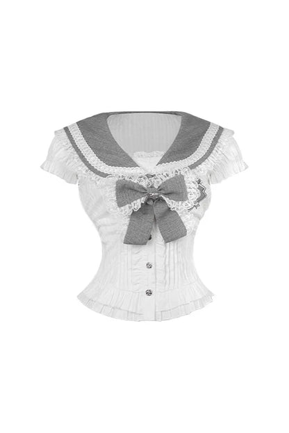 French White + Sailor Milk Mini Tight Grauer Rock Top Zuckercreme