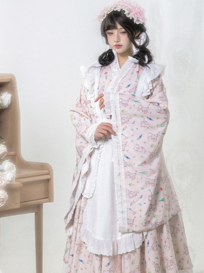 Set Maid Print Lolita Japanischer Schürzenrock