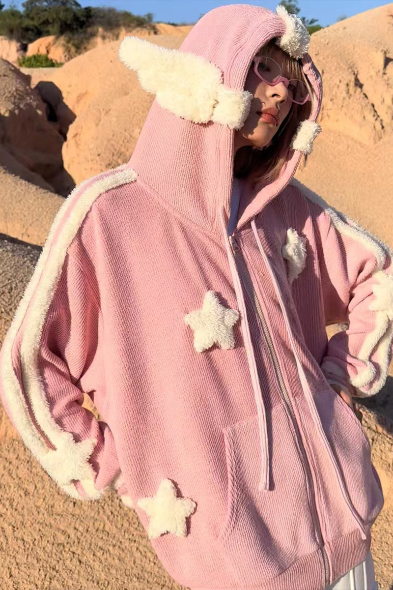 ピンクジャケットエンジェルニット