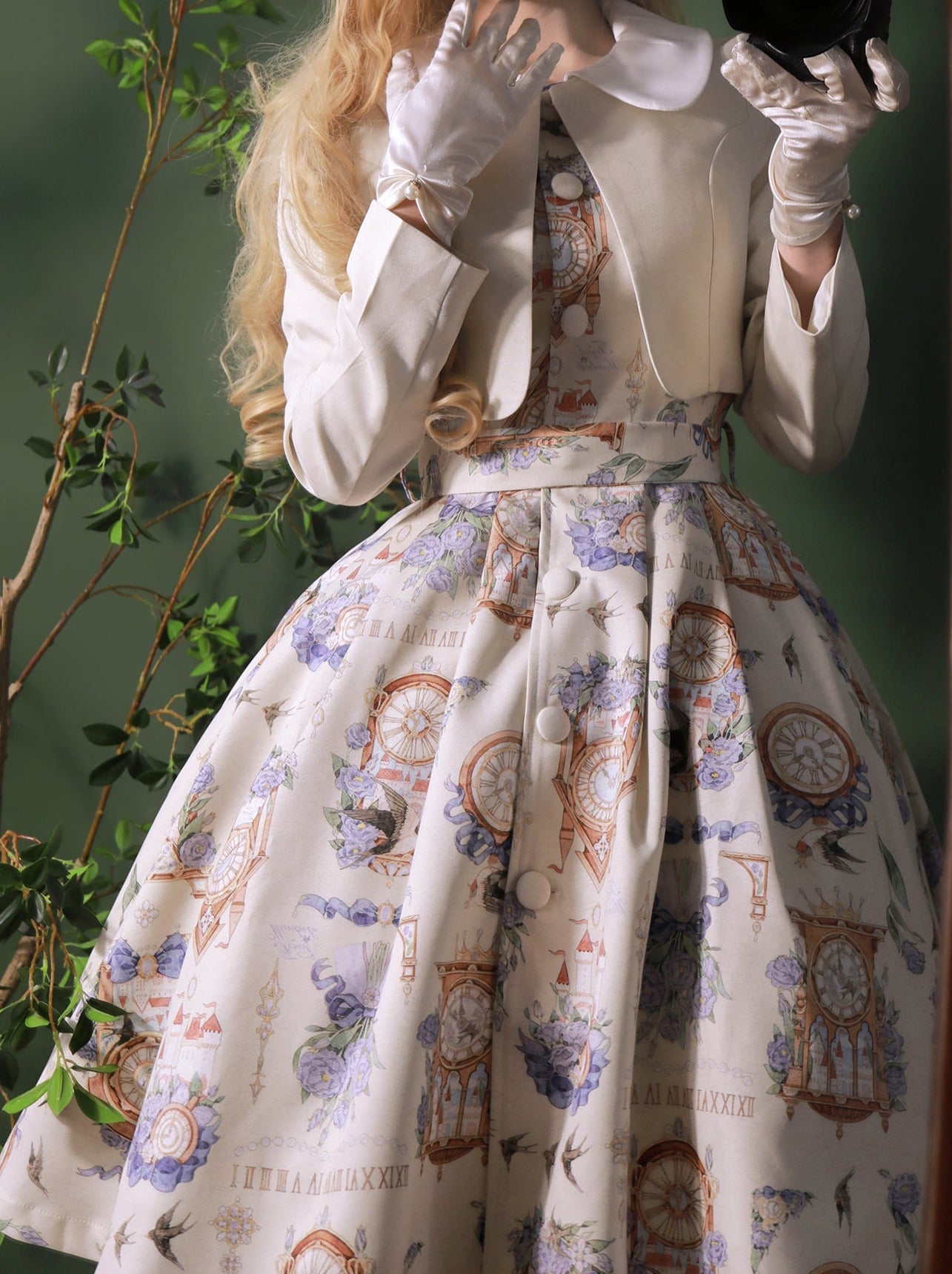 プリントレガントジャケットドレスクラシックセットエコーエターナルエコーロトール